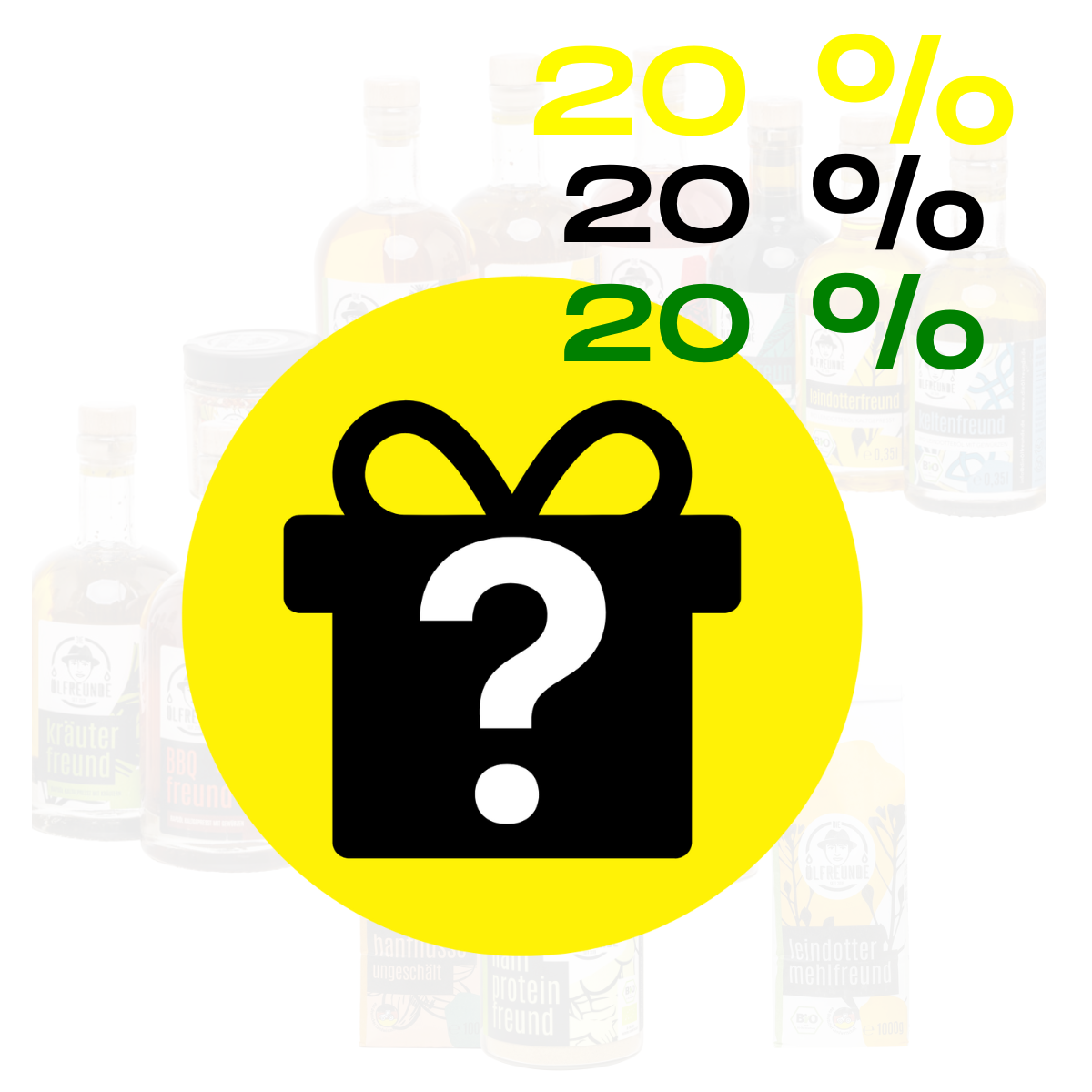 Gelbes Icon, das ein geheimnisvolles Sonderangebot symbolisiert.