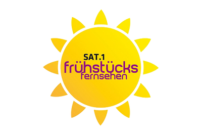 Das Sat.1 fühstücks-fernsehen Logo, auf transparenten Hintergrund.