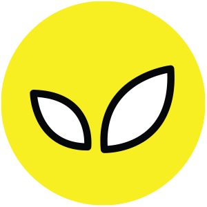 Gelbes Icon mit zwei Blättern in der Mitte. Symbolisiert das Vegan-Label