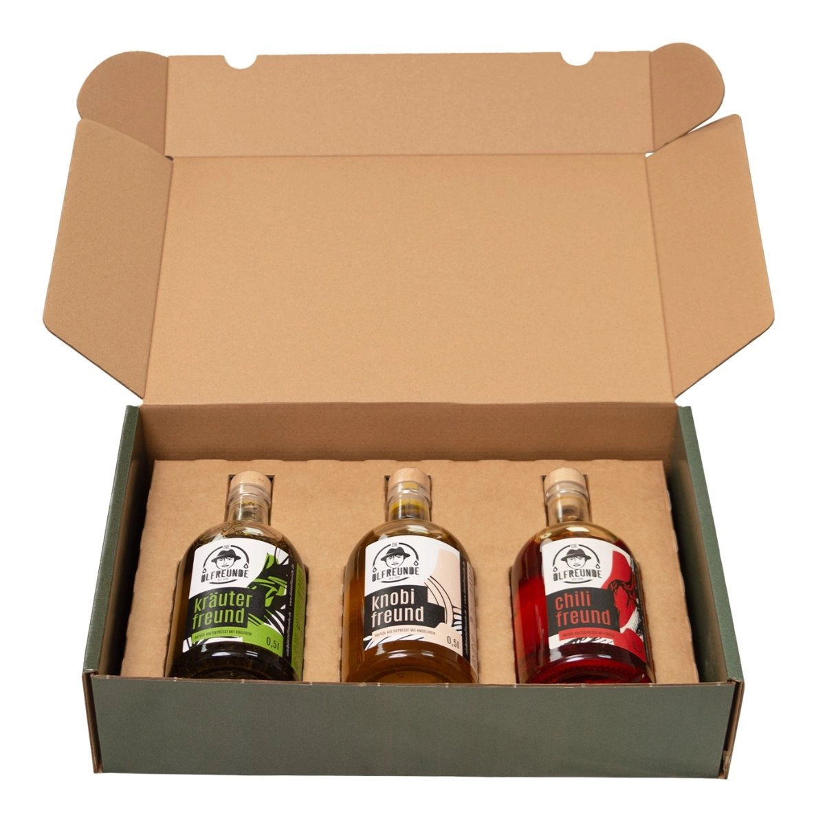Weihnachtsbox Winterfeuer von Die Ölfreunde – geöffnet mit Inlay