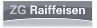 Das Logo der ZG Raiffeisen in grauer Farbe